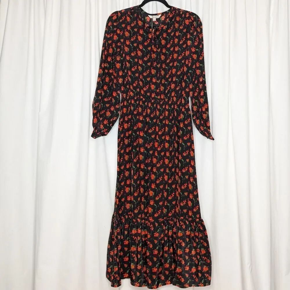 Tucker NYC Juliette Dress Mariposa in Crepe de Chine Silk Midi Floral